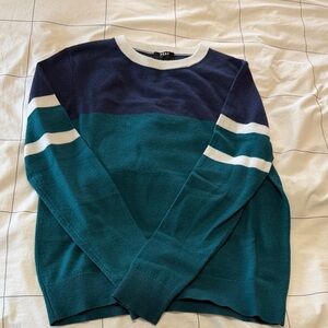 DKNY Navy and Green Sweater